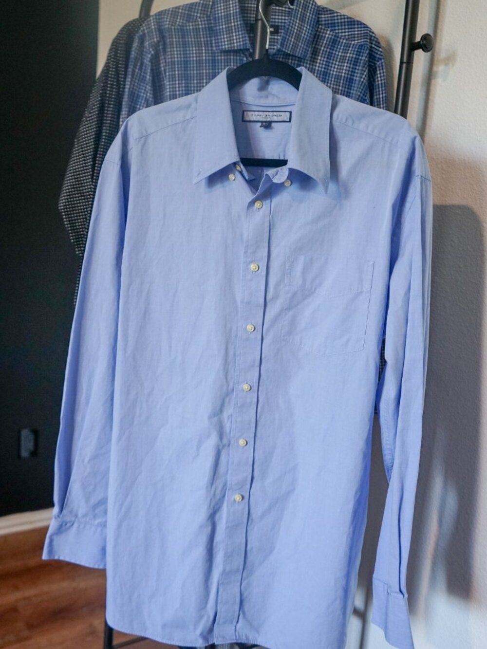 Tommy Hilfiger Ithaca - Light Blue Button Down Shirt Size 16.5 34/35 L (Cotton)